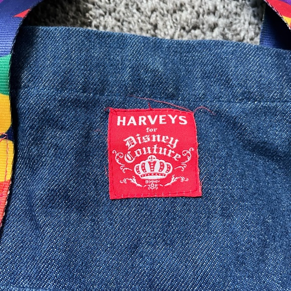 Harveys for Disney Couture Denim Tote Bag Mickey Mouse Rainbow Rare Seatbelt - Picture 11 of 11